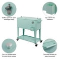 thumbnail image 2 of OverPatio 80QT Trolley Frozen Warm Function,Spray Cooler Cart,Ice Beer Beverage Chest with Shelf Wheel (Mint), 2 of 6