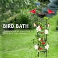 thumbnail image 3 of 1 Pack Outdoor Metal Tall Birdbath For Planter, Vintage Decorative Birdbath With Cardinal Statue, Garden Plant Stand, Antique Birdbath For Climbing Plants With Bell And Removable Iron Pots, 3 of 9