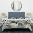 thumbnail image 3 of Designart "Unbounded Creativity Beige and Grey I" Abstract Painting Bedding Covert Set - Modern Beige Abstract Bed Set With 2 Shams, 3 of 6