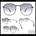 thumbnail image 2 of Womens Nerdy Oversized Rectangle Metal Rim Fashion Sunglasses Black - Light Smoke, 2 of 8