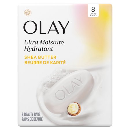 Olay Ultra Moisture Shea Butter Beauty Bar with Vitamin B3 and Moisturizers, 8 Count/ 3.75oz