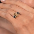 thumbnail image 4 of Gem Stone King 925 Sterling Silver and 10k Yellow Gold Brown Tiger Eye and Black Onyx 3 Stone Engagement Ring for Women (3.91 Cttw, Emerald Cut Cut 10X8MM, Size 7), 4 of 4