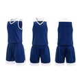 thumbnail image 5 of XINXIAOO Kids Sports Shorts Set Blue Boys Girls Basketball Jersey Outfit 2pc Breathable Lightweight Tracksuit Tank Top Track Shorts For Practice and Competition 5-6 Years, 5 of 6