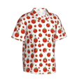 thumbnail image 2 of Uemuo Hand Drawn Tomatoes Printed Regular Fit Short Sleeve Casual Hawaiian Shirt for Men,Aloha shirt,Tropical shirt,Floral print shirt,Vacation Beach shirt-XX-Large, 2 of 9