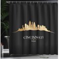 thumbnail image 4 of Ambesonne Cincinnati Shower Curtain, Skyscrapers Monumental, 69"Wx70"L, Charcoal Grey Pale Brown, 4 of 5