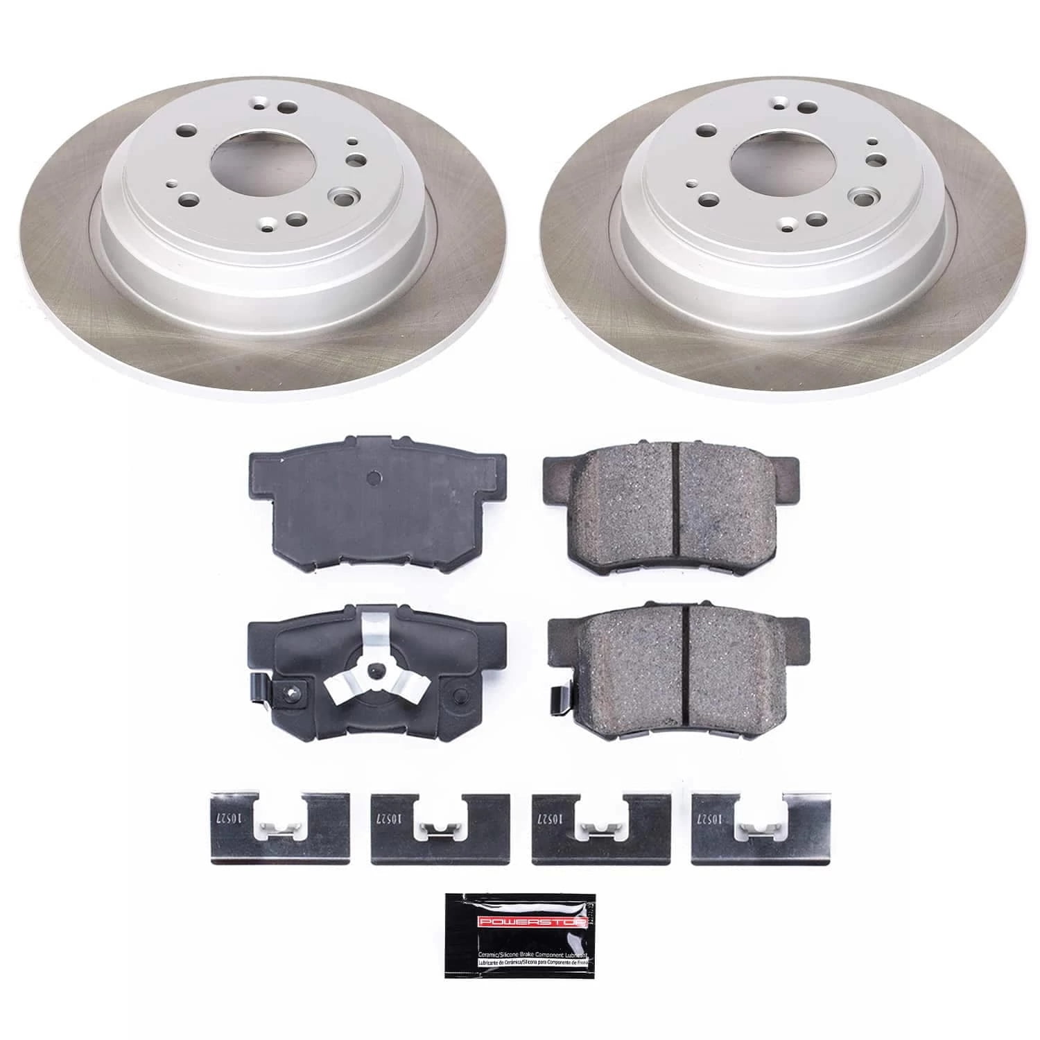 PowerStop Rear Semi-Coated Rotor and Low-Dust Ceramic Brake Pad Kit SC5859