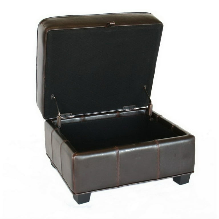 Baxton Studio Agustus Brown Leather Storage Ottoman Baxton Studio Agustus Brown Leather Storage Ottoman