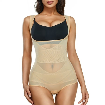 

Irisnaya Waist Trainer for Women Shapewear Tummy Control Bodysuit Open Bust Slimming Body Shaper Girdle Bodysuits(Beige X-Large)