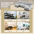 thumbnail image 7 of Ktaxon U-Shaped Sectional Sofa Set with Chaise, 4-Seater Blended Chenille Couch for Living Room, Apartment, Easy Assembly Gray, 7 of 7