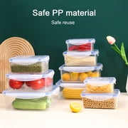 Yika Tupperware Kitchen Refrigerator Rectangular Food Container Microwave Heat Plastic Lunch Box Food Lunch Box Fruit Storage Sealed Box B