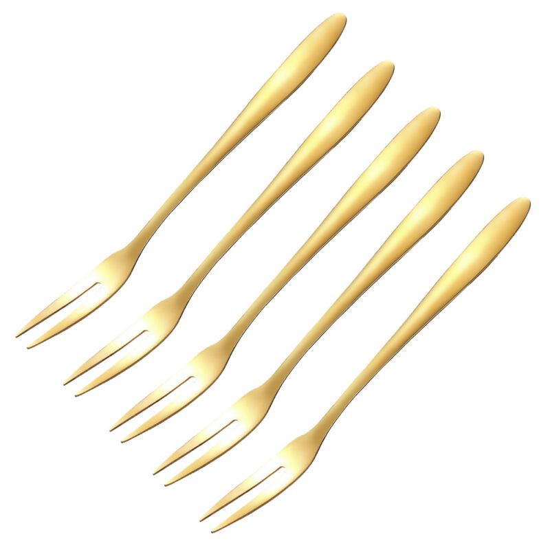 Set of 5 Appetizer Small Forks 5 Inch Colorful Stainless Steel Dessert