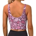 thumbnail image 3 of Bixox Women's Sweet Heart Pattern Fitness Navel Tank Top U-Back Yoga Tank Top Sweatshirt Sports Bra, 3 of 7