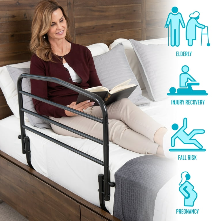 Stander 30 inch Bed Rail for Seniors, Adjustable Bed Assist Rails for  Elderly Adult Support