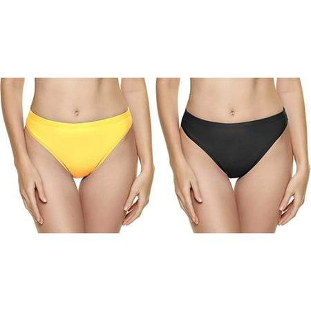 (2-Pack) 2025 New Women Vintage Print Low Womens Swim Pants Cover Up Waist Brazilian Bikini Bottom Long Swimming Pants Swimwear Briefs Beachwear Brazilian Bikini Bottom Side Tie Thong