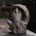 thumbnail image 3 of Buddha Incense Burner Backflow - Zen Ceramic Cone Incense Waterfall Burner, Moon Smoke Fountain Incense Holder with Cones & Tweezer & Fire Mat for Aromatherapy/Yoga/Home/Room/Office Deco, 3 of 15