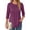 Deep Purple, variant on MOYIKO 3/4 Length Sleeve Womens Tops Round Neck T Shirts Pleated Tunic Summer Blouses Dressy Casual