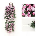 thumbnail image 6 of Artificial Hanging Basket Wall Decor | Realistic Polyester Fake Plants for Indoor Home Kitchen Office | Pink White Yellow Flower Arrangement | 35.43 Inch Maintenance-Free Greenery, 6 of 6