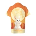 thumbnail image 6 of vigerkar Easter Shirts for Women Easter Bunny Shirt Funny Rabbit Graphic Festival Party Short Sleeve Button Up Tops (Gold, 3XL), 6 of 6