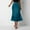 Blue, variant on Women's A-Line Fold Elastic Waist Skirt Solid Color Casual Comfort Stretch Polyester Spandex