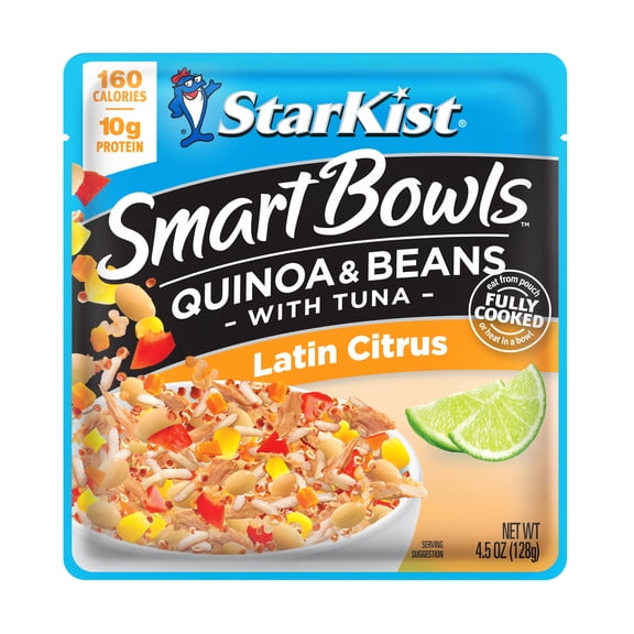 StarKist Smart Bowls Latin Citrus Quinoa and Beans with Tuna, 10g Protein, 4.5 oz Pouch