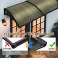 thumbnail image 4 of Yescom 40"x40" Door Window Awning Whole One-piece Polycarbonate UV50+ Outdoor Rain Snow Protection Patio Brown Board, 4 of 9