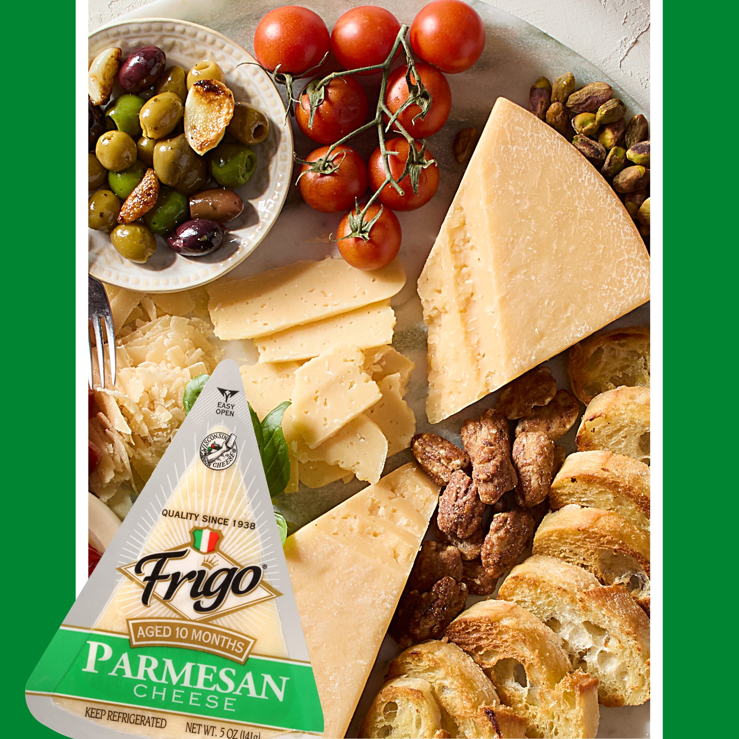 Frigo Parmesan Cheese Wedge, 5 oz Plastic Wrap Refrigerated Hard Cheese