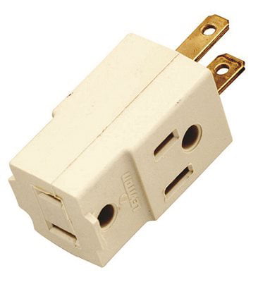 5 Pk Leviton White 1-15P Cube 3 Outlet Convert Plug Adapter Tap C22-00531-00W