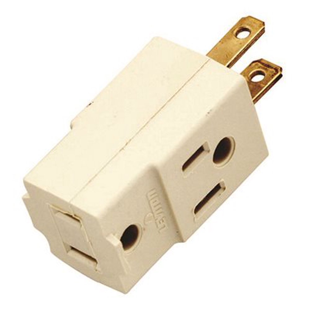 SATCO® VINYL CUBE OUTLET ADAPTER, 2 POLE, 3 WIRE, 15 AMPS, 125 VOLTS