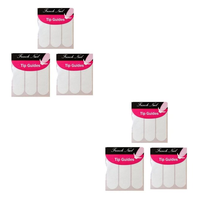 Soidarity 3 Pieces PVC Nail Stickers Girls Single Decoration Nails Guiding Fingernail Accessories Art Stencil Tip Use Portable Decal blanco 2piezas