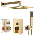 thumbnail image 2 of Gold Rainfall 12" Shower Head Combo Set System Faucet Kit with Wall Mixer Valve, 2 of 12