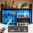 thumbnail image 4 of Bestier 33" Floating Shelves with LED Lights Wood Wall Mounted Storage Display Shelves for Kitchen Bathroom, Charcoal, 4 of 10