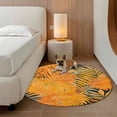 thumbnail image 2 of Tropical Palm Leaves Round Area&nbsp;Rug 5ft Yellow Leaf Abstract Plant Non-Slip&nbsp;Washable Circle Rugs Soft Felt Indoor Floor Mat for Bedroom Kitchen Living Room Bathroom, 2 of 9