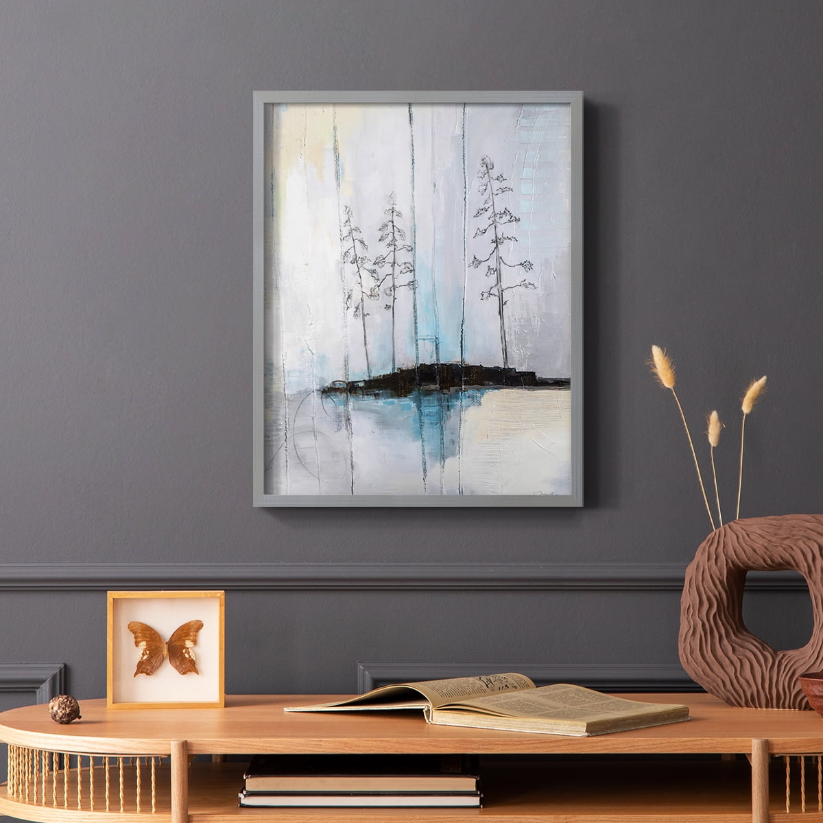 In the Company of Three in Gray Solid Wood 8 x 10 Framed Print
