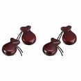 thumbnail image 1 of 2 Pair Spanish Castanets Flamenco Castanets with String Traditional Wood Hand Percussion Castanets(Brown), 1 of 5