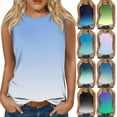 thumbnail image 2 of WTXUE Tank Tops Sleeveless, Crew Neck Women's Gradient Print Vest Casual Top Printed | Casual for Women Green/Printed M, 2 of 6