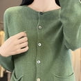 thumbnail image 4 of Ediodpoh Cardigan Sweaters for Women Knit Button Down Round Neck Sweater Stylish and Comfortable Outerwear for Daily Wear Green XXL, 4 of 5