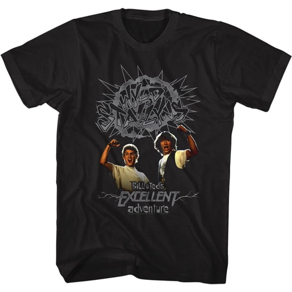 Bill And Ted Gray Wyld Stalyns Black Adult T-Shirt 6Xl