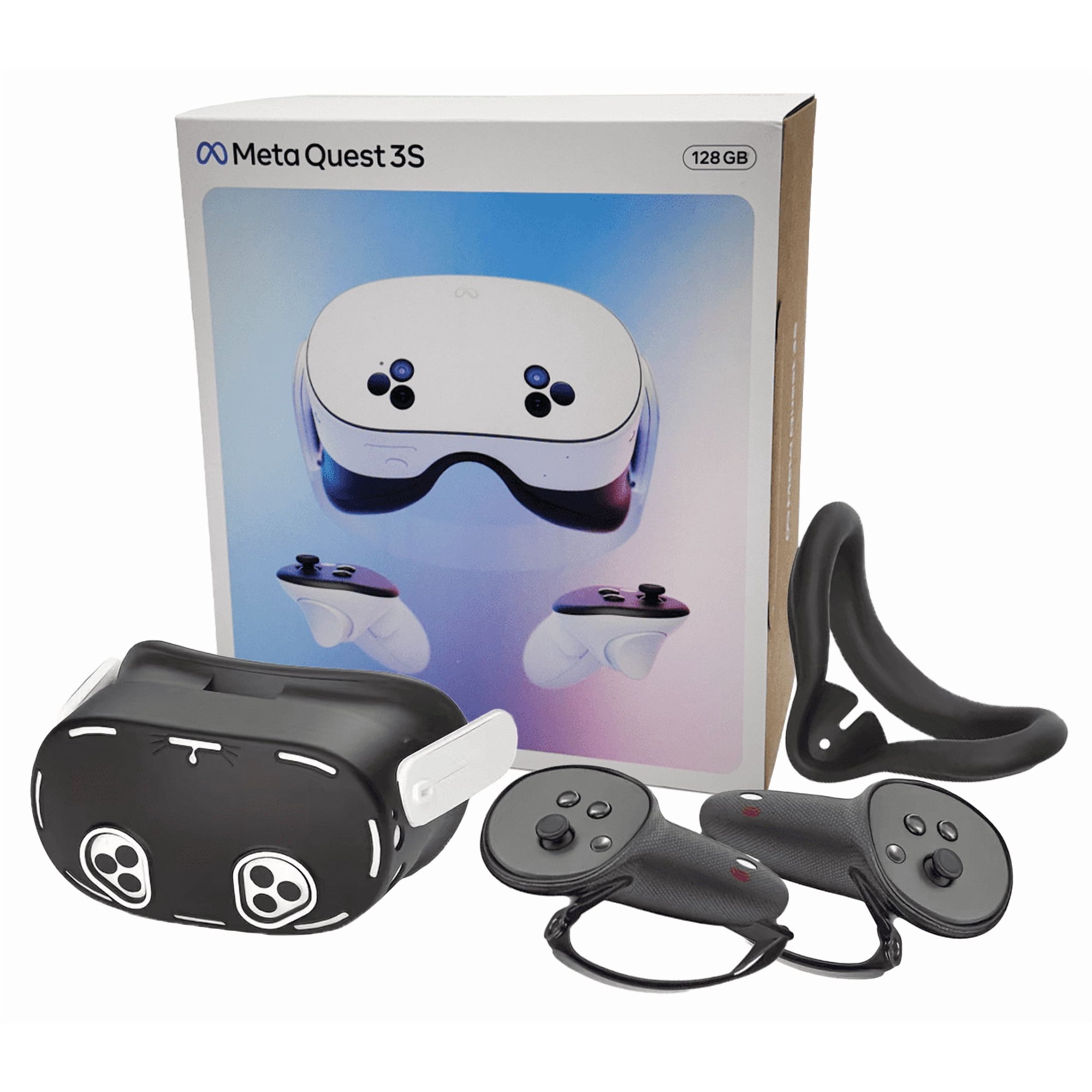 Meta Quest 3S 128GB All-In-One VR Headset for 2025-2026 Holiday Bundle, Touch Controllers, 120Hz Display, 3D Audio, Face & Lens Covers,Protective covers, Controller Grips