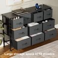 thumbnail image 4 of Lulive Dresser for Bedroom 10 Drawer Bedroom TV Stand with Power Outlet, Entertainment Center Chest of Drawers, Long Fabric Dresser for Living Room Save Space Grey, 4 of 7