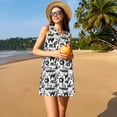 thumbnail image 3 of Fotbe Black White Halloween Vestido de Verano sin Mangas para Mujer – Vestido Midi Línea A, Estilo Camiseta Floral, Vestido Playero Casual y Fluido, 3 of 7