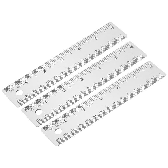 Uxcell 6 Inch Stainless Steel Straight Ruler, 3 Pcs Cork Backing Non Skid Metal Ruler Metric Measuring Tools for Office