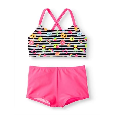 - Cross-back Bikini Boyshort Swimsuit (Little Girls & Big Girls)
