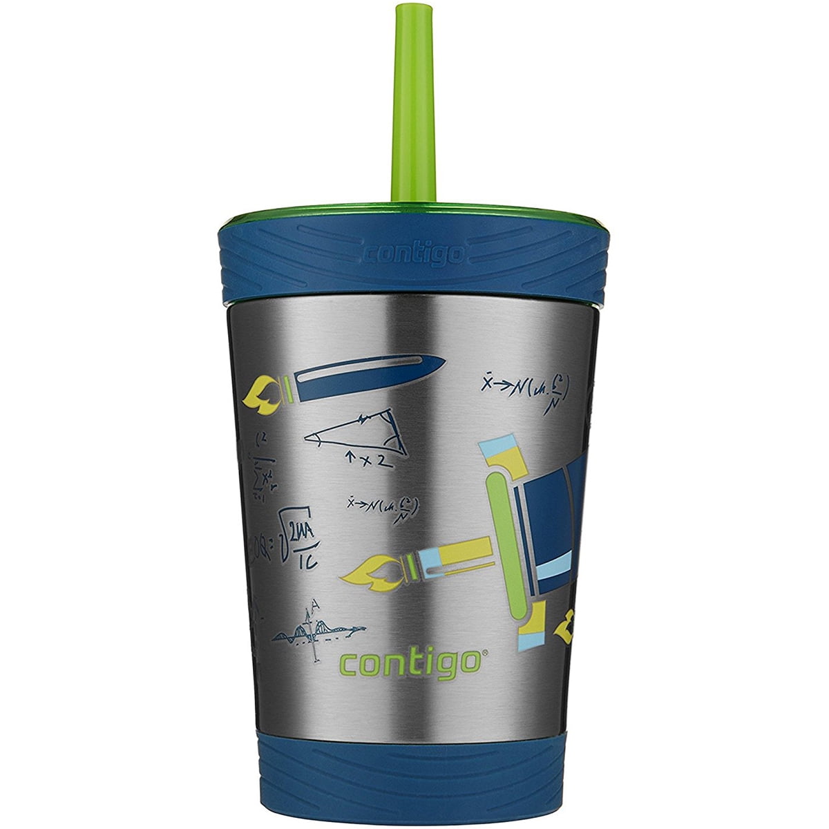 Insulated Travel Tumbler with No-Spill Straw Licorice 18 oz Contigo Luxe Stainless Steel Tumbler with Spill-Proof Lid and Straw