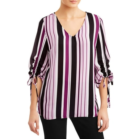 - Women's Ruched Sleeve Blouse
