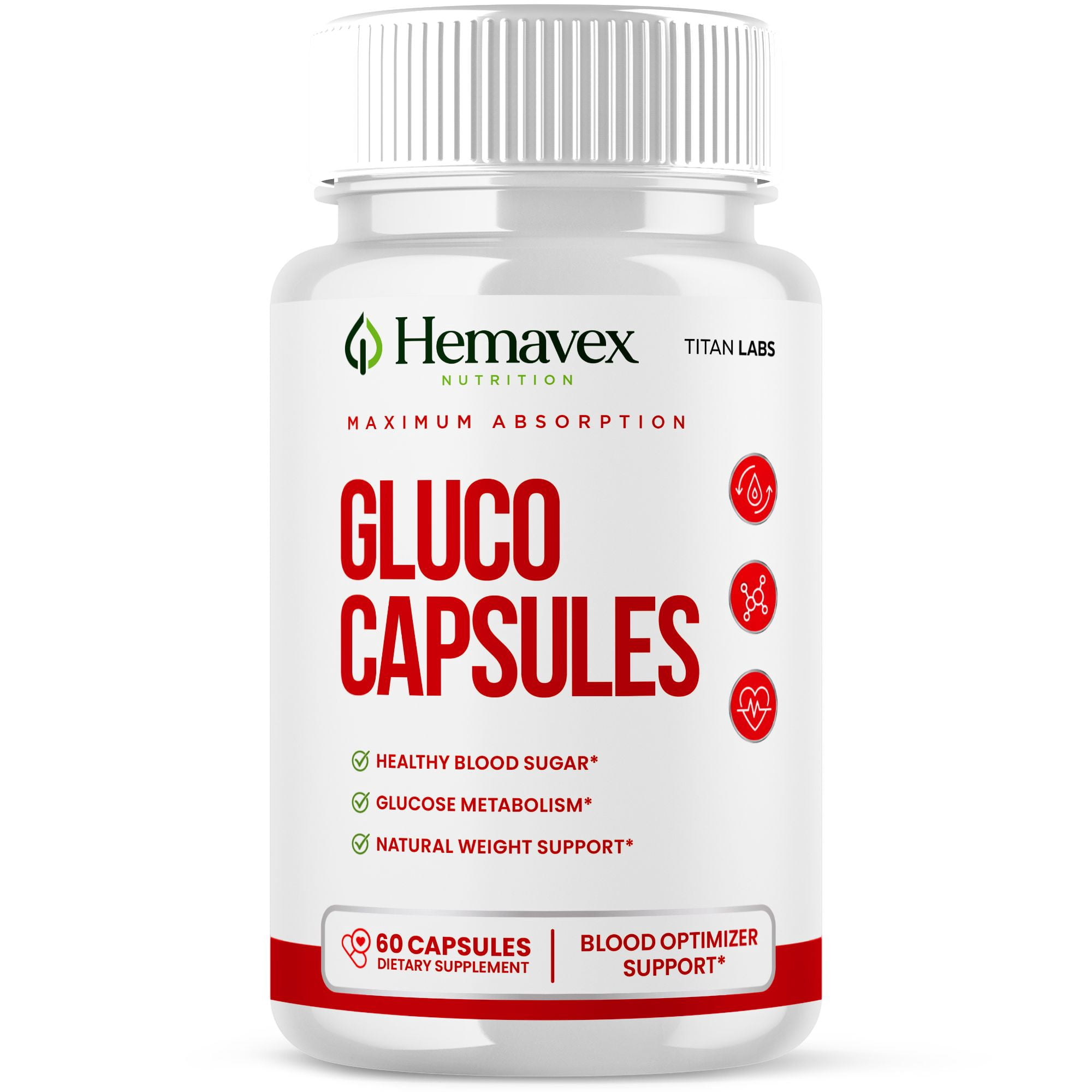 Hemavex Advanced Formula Gluco Support Pills for Health and Wellness Hema Vex Capsules (1 Pack)