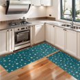 thumbnail image 3 of Kitchen Rugs Sets Of 2,Teal Christmas Star Pattern Anti Fatigue Kitchen Mat Rugs Non Slip Washable,Decorative Kitchen Floor Mats for Kitchen,Sink,Laundry,17"X47", 3 of 5