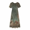 thumbnail image 3 of IROINNID Summer Dresses for Women 2024, Wedding Guest Maxi Dresses for Women , Round Neck and Short Sleeve Printed Flowy Casual Vacation Dresses, 3 of 4