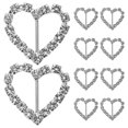 thumbnail image 1 of Miangastore 10pcs Heart Shaped Rhinestone Studded Ribbon Buckle Sliders for DIY Craft Wedding Gift (Silver), 1 of 8