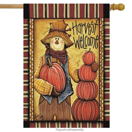 - Harvest Welcome Fall House Flag Scarecrow Pumpkins 28