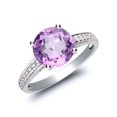 thumbnail image 4 of Gin & Grace 14KT WG Genuine Amethyst and Diamond Accent Ring., 4 of 6